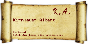 Kirnbauer Albert névjegykártya